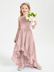 Junior Robes de Demoiselle d'Honneur Boho à la Mode Rose Poudré