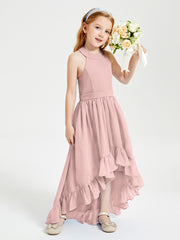 Junior Robes de Demoiselle d'Honneur Boho à la Mode Rose Poudré