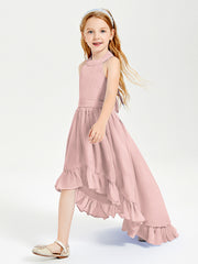 Junior Robes de Demoiselle d'Honneur Boho à la Mode Rose Poudré