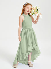 Junior Robes de Demoiselle d'Honneur Boho à la Mode Sauge Poudrée