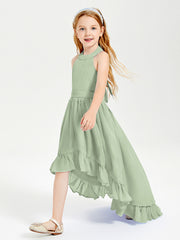 Junior Robes de Demoiselle d'Honneur Boho à la Mode Sauge Poudrée
