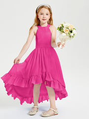 Junior Robes de Demoiselle d'Honneur Boho à la Mode Fuchsia