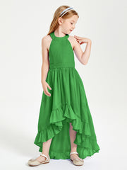 Junior Robes de Demoiselle d'Honneur Boho à la Mode Vert
