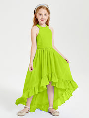 Junior Robes de Demoiselle d'Honneur Boho à la Mode Vert Citron