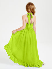 Junior Robes de Demoiselle d'Honneur Boho à la Mode Vert Citron