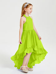 Junior Robes de Demoiselle d'Honneur Boho à la Mode Vert Citron