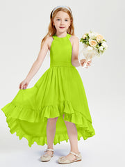 Junior Robes de Demoiselle d'Honneur Boho à la Mode Vert Citron