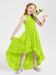 Junior Robes de Demoiselle d'Honneur Boho à la Mode Vert Citron
