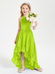 Junior Robes de Demoiselle d'Honneur Boho à la Mode Vert Citron