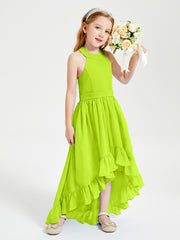 Junior Robes de Demoiselle d'Honneur Boho à la Mode Vert Citron