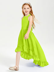 Junior Robes de Demoiselle d'Honneur Boho à la Mode Vert Citron