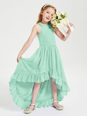 Junior Robes de Demoiselle d'Honneur Boho à la Mode Vert Menthe