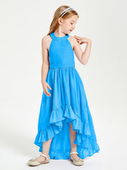 Junior Robes de Demoiselle d'Honneur Boho à la Mode Bleu Océan