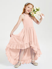 Junior Robes de Demoiselle d'Honneur Boho à la Mode Rose Perle