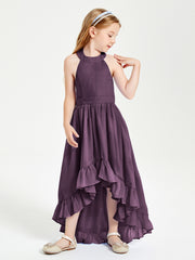 Junior Robes de Demoiselle d'Honneur Boho à la Mode Plum