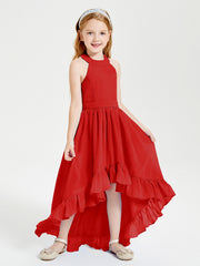 Junior Robes de Demoiselle d'Honneur Boho à la Mode Rouge