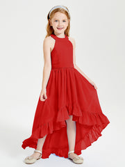 Junior Robes de Demoiselle d'Honneur Boho à la Mode Rouge