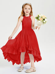 Junior Robes de Demoiselle d'Honneur Boho à la Mode Rouge
