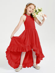 Junior Robes de Demoiselle d'Honneur Boho à la Mode Rouge