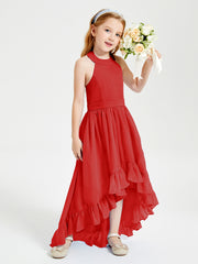 Junior Robes de Demoiselle d'Honneur Boho à la Mode Rouge