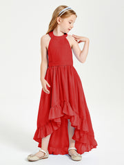 Junior Robes de Demoiselle d'Honneur Boho à la Mode Rouge