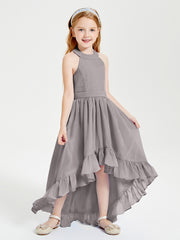 Junior Robes de Demoiselle d'Honneur Boho à la Mode Argent