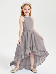 Junior Robes de Demoiselle d'Honneur Boho à la Mode Argent