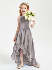 Junior Robes de Demoiselle d'Honneur Boho à la Mode Argent