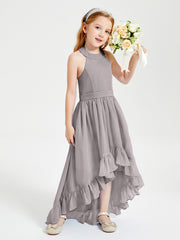 Junior Robes de Demoiselle d'Honneur Boho à la Mode Argent