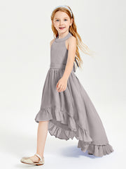Junior Robes de Demoiselle d'Honneur Boho à la Mode Argent