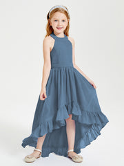 Junior Robes de Demoiselle d'Honneur Boho à la Mode Bleu de Schiste