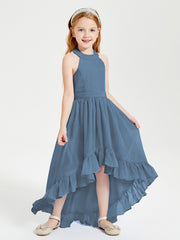 Junior Robes de Demoiselle d'Honneur Boho à la Mode Bleu de Schiste