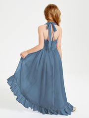 Junior Robes de Demoiselle d'Honneur Boho à la Mode Bleu de Schiste