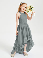 Junior Robes de Demoiselle d'Honneur Boho à la Mode Gris Acier