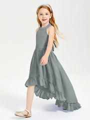 Junior Robes de Demoiselle d'Honneur Boho à la Mode Gris Acier