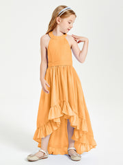 Junior Robes de Demoiselle d'Honneur Boho à la Mode Mandarine