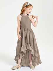 Junior Robes de Demoiselle d'Honneur Boho à la Mode Taupe