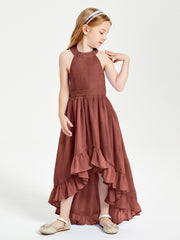 Junior Robes de Demoiselle d'Honneur Boho à la Mode Terracotta