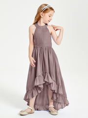Junior Robes de Demoiselle d'Honneur Boho à la Mode Vintage Mauve