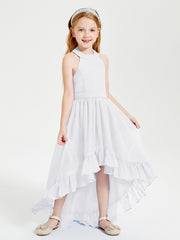 Junior Robes de Demoiselle d'Honneur Boho à la Mode Blanc