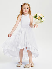 Junior Robes de Demoiselle d'Honneur Boho à la Mode Blanc