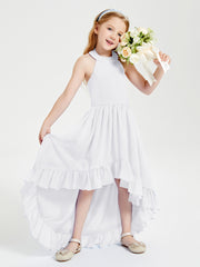 Junior Robes de Demoiselle d'Honneur Boho à la Mode Blanc
