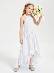 Junior Robes de Demoiselle d'Honneur Boho à la Mode Blanc
