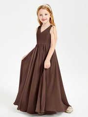 Robes de Demoiselle d'Honneur Junior Élégantes Sans Manches Chocolat