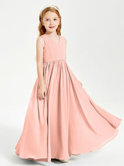Robes de Demoiselle d'Honneur Junior Élégantes Sans Manches Corail