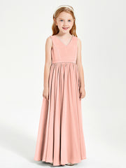 Robes de Demoiselle d'Honneur Junior Élégantes Sans Manches Corail