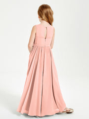 Robes de Demoiselle d'Honneur Junior Élégantes Sans Manches Corail
