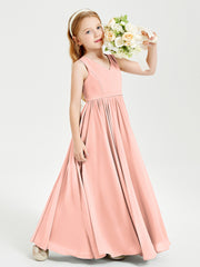 Robes de Demoiselle d'Honneur Junior Élégantes Sans Manches Corail