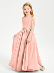 Robes de Demoiselle d'Honneur Junior Élégantes Sans Manches Corail