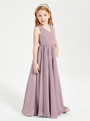 Robes de Demoiselle d'Honneur Junior Élégantes Sans Manches Dusk
